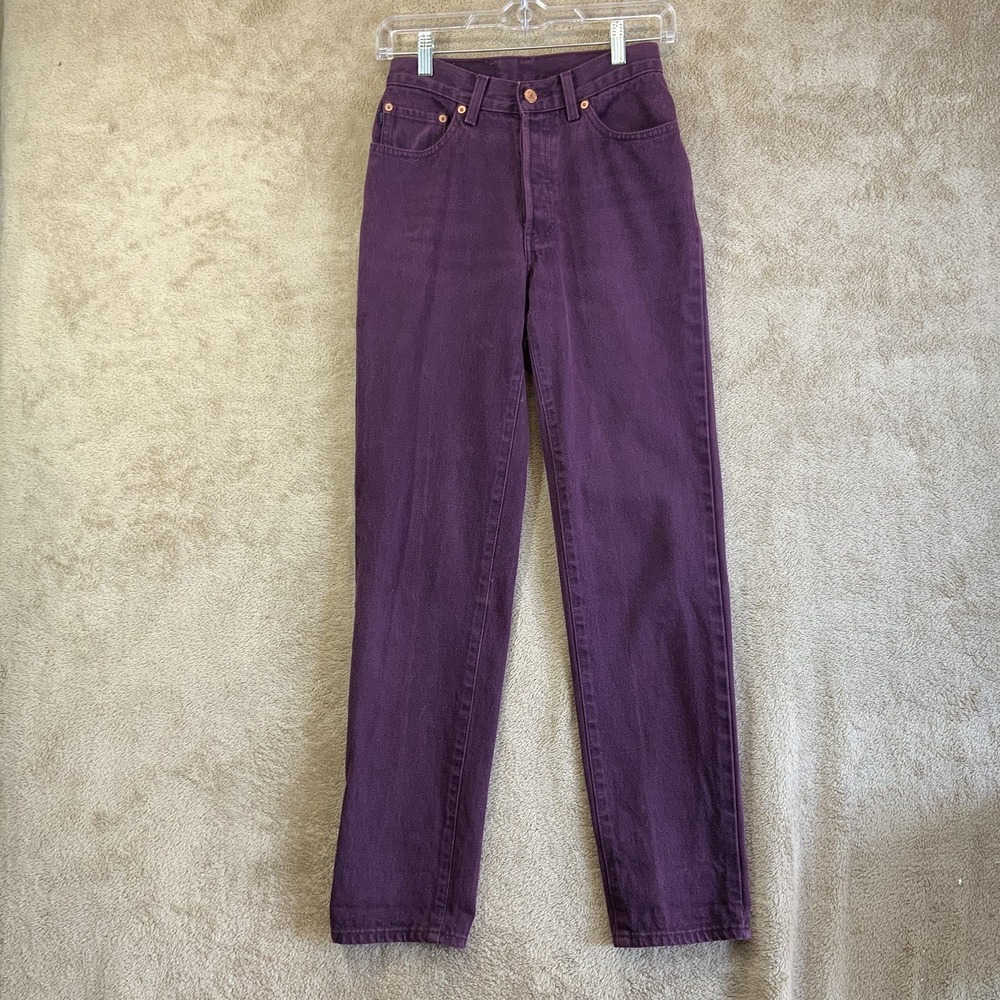 VTG 80s 90s‎ Women Button Fly Jeans Purple Sz 5 Chans USA Made EUC